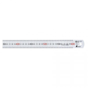 シンワ測定 直尺 シルバー 60cm 赤数字入 13412