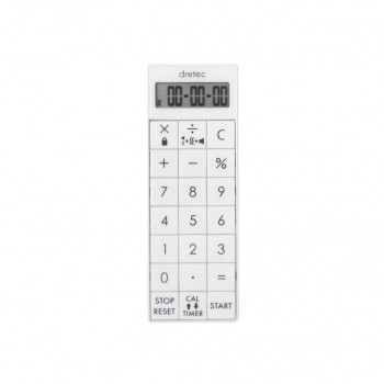 ドリテック dretec 電卓付バイブタイマー ホワイト CL-124WT