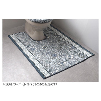 ボタニレル トイレマット(抗菌防臭 吸水速乾) 日本製 65×130cm ブルー