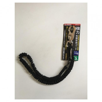 坂謙 ジャッカル布製超強力安全コード3kg 黒 1100mm JKNA-03 19011506
