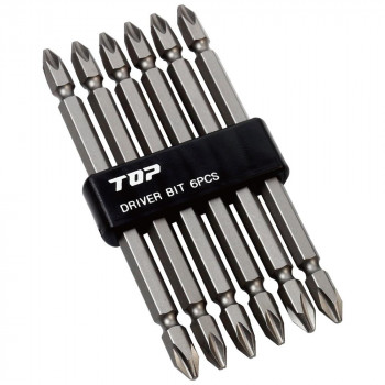 トップ工業(TOP) 電動ドリル用 ドライバビット 6本組セット マグネット付 呼び寸法+No.2 DB2-11006