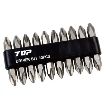 トップ工業(TOP) 電動ドリル用 ドライバビット 10本組セット マグネット付 呼び寸法+No.2 DB2-4510