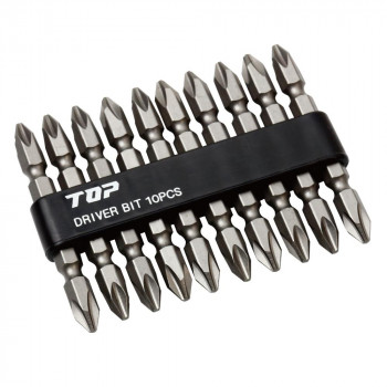トップ工業(TOP) 電動ドリル用 ドライバビット10本組セット マグネット付 呼び寸法+No.2 DB2-6510