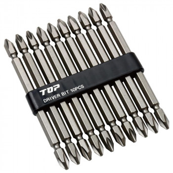 トップ工業(TOP) 電動ドリル用 ドライバビット10本組セット マグネット付 呼び寸法+No.2 DB2-11010
