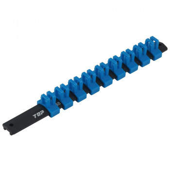 トップ工業(TOP) ソケットレール 差込角12.7mm ブルー クリップ9個 R-4250