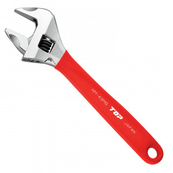 トップ工業(TOP) ガタ無モンキレンチ ワークワイドグリップ付 レッド 口開き寸法:0~43mm HM-43MGR