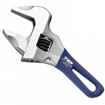 トップ工業(TOP) ガタ無モンキレンチ ショートワークワイド ネイビー 口開き寸法:0～43mm HM-43MSNB