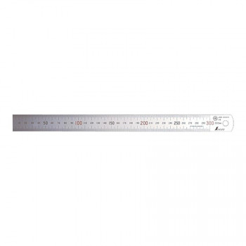 シンワ測定 直尺 シルバー 30cm 上下段1mmピッチ 赤数字入 JIS 13463