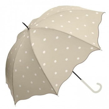 Waterfront サンシェイドロング 長傘 55cm ドット ベージュ S155-1133BG1-B0