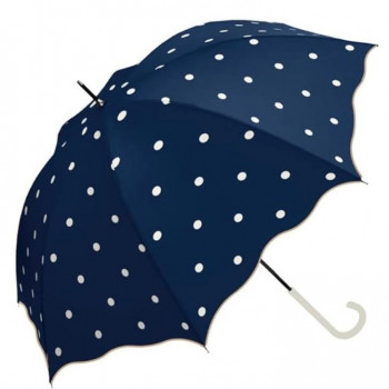Waterfront サンシェイドロング 長傘 55cm ドット ダークネイビー S155-1133DN1-BA