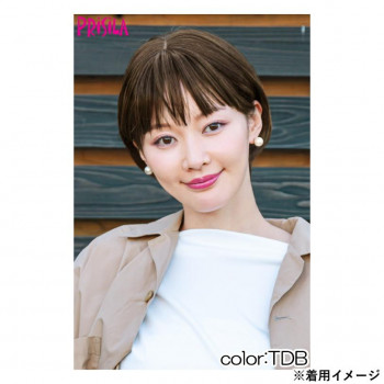 プリシラ 帽子ウィッグ ラウンドマッシュ フィット (Sサイズ) 耐熱ダークブラウン BO-14-TDB