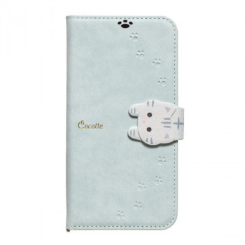 iPhone16e専用手帳型ケース New Cocotte Blue Gray iP24SP-COT09