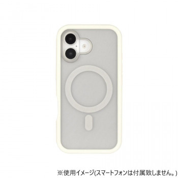 iPhone16 MagSafe対応 プランプフレームケース アイボリー GMD-25IV