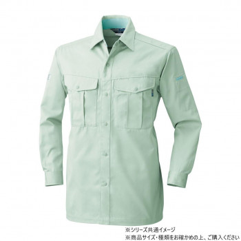 桑和 4225 長袖シャツ Lサイズ モスグリーン(107)