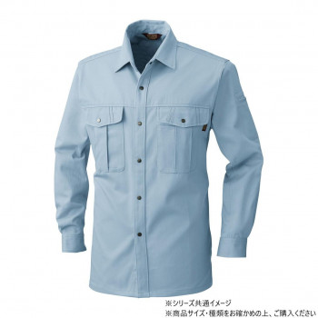 桑和 5335 長袖シャツ Lサイズ モスグリーン(107)