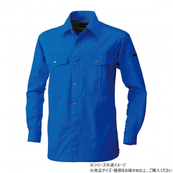 桑和 6115 長袖シャツ Lサイズ ブルー(8)