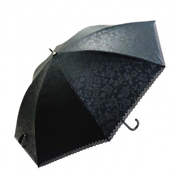 藤田屋 晴雨兼用長傘ジャンプ 58cm エンボス ヒートカット バラ SJ-2254