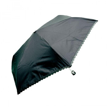 藤田屋 晴雨兼用折りたたみ傘 50cm SM 無地 レース SM-1308