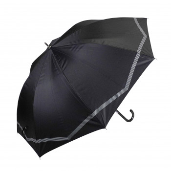 藤田屋 晴雨兼用長傘ジャンプ 58cm 晴雨兼用ジャンプ ボーダーリボン ブラック SJ-2551(KT)