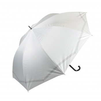 藤田屋 晴雨兼用長傘ジャンプ 58cm 晴雨兼用ジャンプ ボーダーリボン ホワイト SJ-2551(KT)