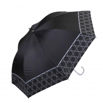 藤田屋 晴雨兼用長傘ショート 50cm 晴雨兼用ショート サークル ブラック SS-2555(KT)