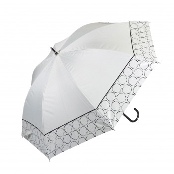 藤田屋 晴雨兼用長傘ショート 50cm 晴雨兼用ショート サークル ホワイト SS-2555(KT)