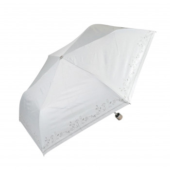 藤田屋 晴雨兼用折りたたみ傘 50cm 晴雨兼用丸手元 刺繍風ステッチ SM-2554(KT)