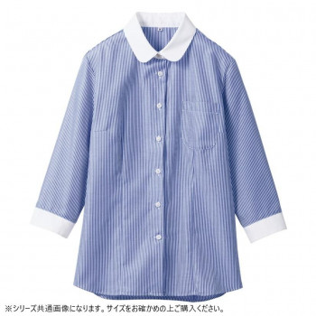 住商モンブラン シャツ レディス 7分袖 ブルー SS500-22-15 15サイズ