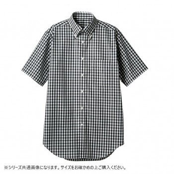 住商モンブラン シャツ 兼用 半袖 黒チェック CG2504-1-4L 4Lサイズ
