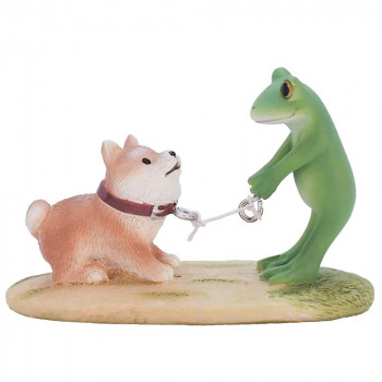 ティーライフ コポー 置物 帰らない柴犬とカエル 621561