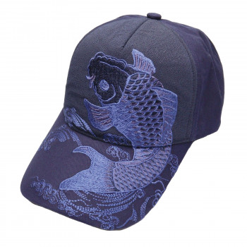大西賢製販 Ripple 刺繍綿キャップ モノトーン鯉 ネイビー H32NV-SC01