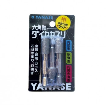 ヤナセ 六角軸ダイヤヤスリ 3本セット 100 DN-SET1
