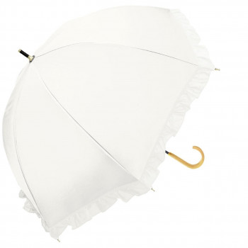 中谷 傘 UVフレンチフリルドーム アイボリー Parasol 長傘 915-063