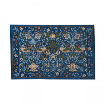 川島織物セルコン Morris Design Studio イチゴドロボウ マット 約60×90cm FH1709A B ブルー