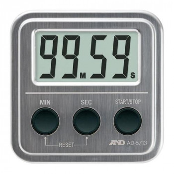 A&D 100分タイマー ステンレストップ 大型液晶 マグネット 卓上スタンド 壁掛け AD5713