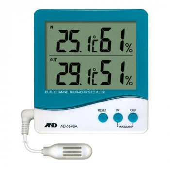A&D 外部温湿度センサー付き温湿度計 デュアルチャンネル AD5648A