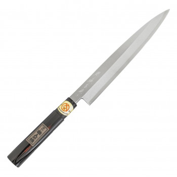 日本製 堺源吉作 カスミ柳刃包丁 210mm 曙塗柄