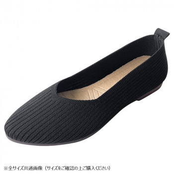 ニットパンプス　Lサイズ(24～24.5cm)　07　BLACK　GSZ2045