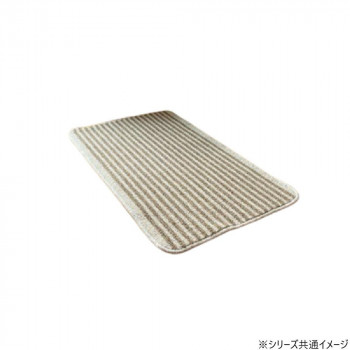 日本製 バスマット 黄麻ストライプ Lサイズ 50×80cm NA・ナチュラル 2148