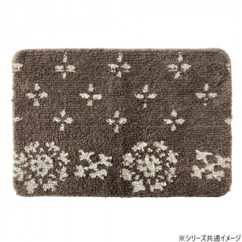 マイクロファイバーバスマット ふわっふわ! 北欧柄 サフィア 40×60cm BR・ブラウン 2476