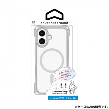 4ホールケース MagSafe対応  iPhone2025 6.3インチ(2眼)対応 メタリックシルバー i39FiJS05