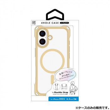 4ホールケース MagSafe対応  iPhone2025 6.3インチ(2眼)対応 メタリックゴールド i39FiJS06