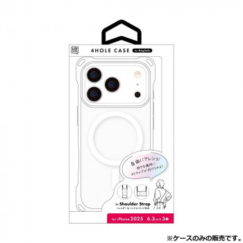 4ホールケース MagSafe対応  iPhone2025 6.3インチ(3眼)対応 クリア i39RiJS03
