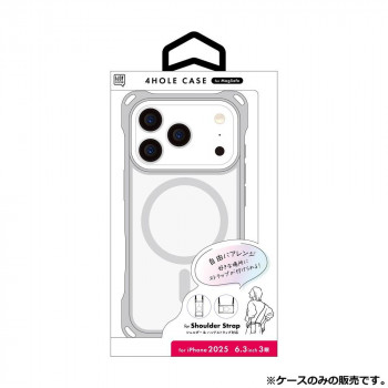 4ホールケース MagSafe対応  iPhone2025 6.3インチ(3眼)対応 メタリックシルバー i39RiJS04