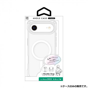 4ホールケース MagSafe対応  iPhone2025 6.6インチ(1眼)対応 クリア i39CiJS03