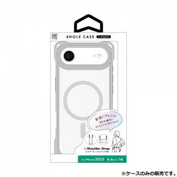4ホールケース MagSafe対応  iPhone2025 6.6インチ(1眼)対応 メタリックシルバー i39CiJS04