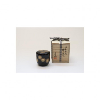 茶道具 和田寿峰作 中棗 黒 堅地 唐松
