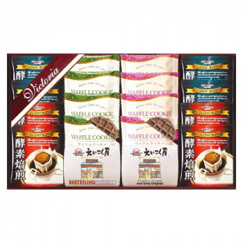 ビクトリア珈琲 ドリップコーヒー＆紅茶・ワッフルクッキーセット VEM-30  2614-031