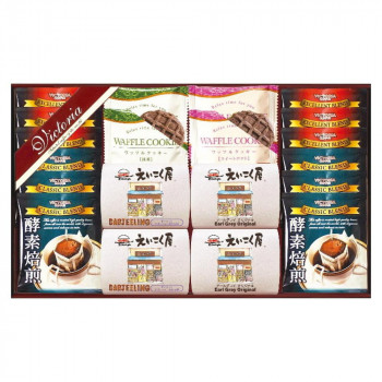 ビクトリア珈琲 ドリップコーヒー＆紅茶・ワッフルクッキーセット VEM-40  2614-043