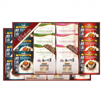 ビクトリア珈琲 ドリップコーヒー＆紅茶・ワッフルクッキーセット VEM-50  2614-055